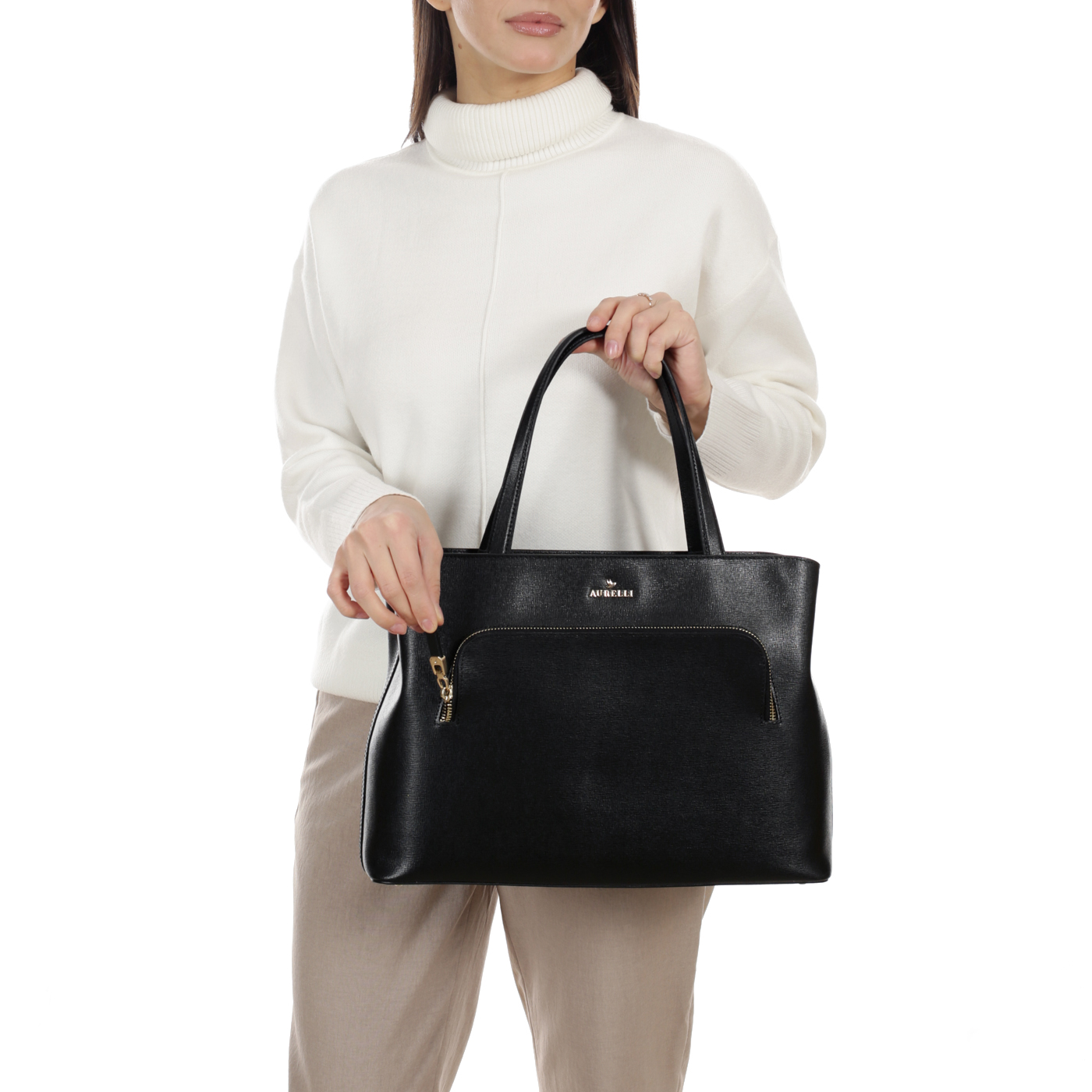Сумка из сафьяновой кожи Aurelli Saffiano
