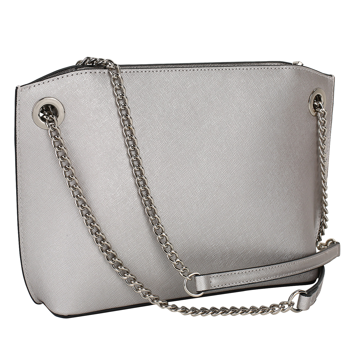 Женская серебристая сумочка на молнии Cromia Perla