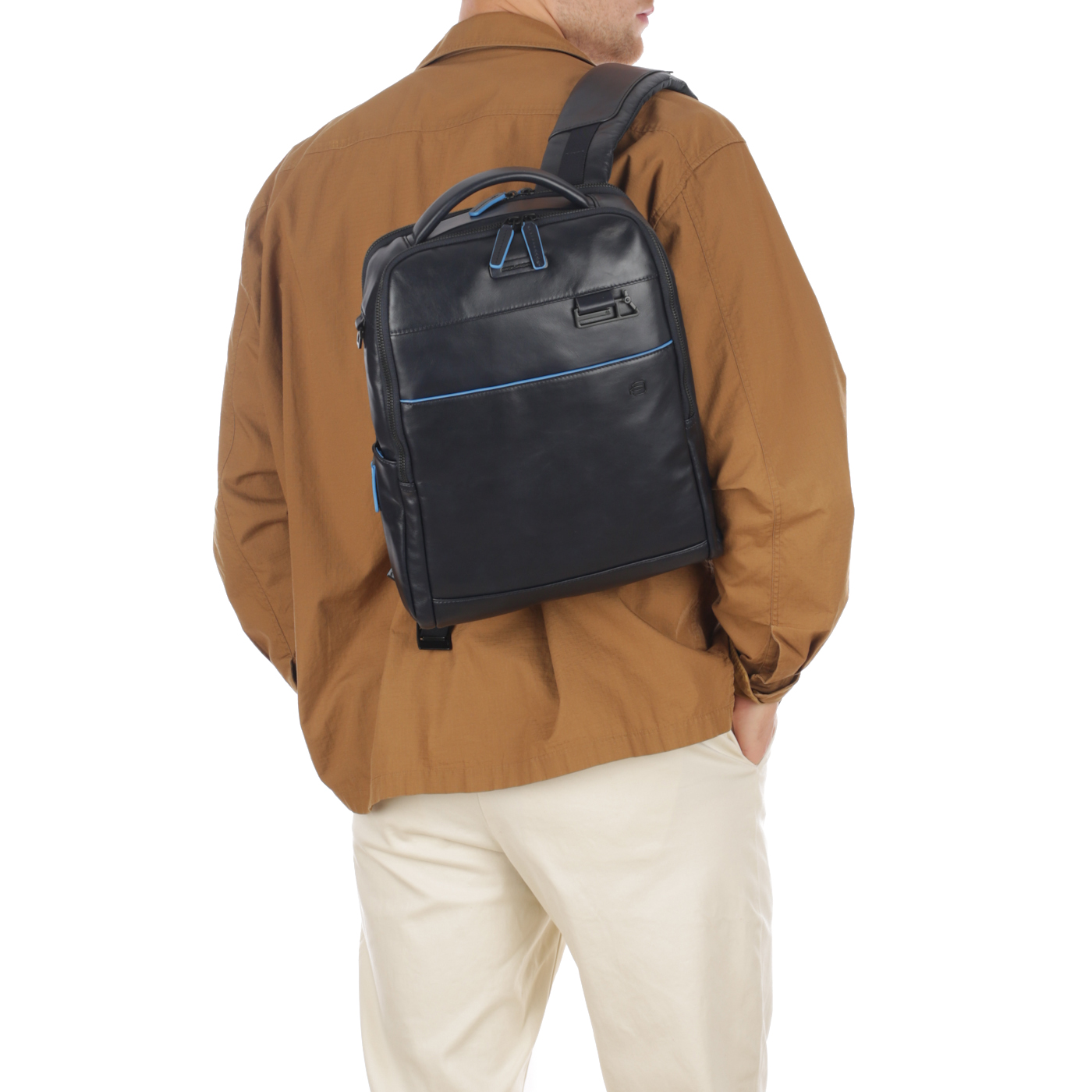 Кожаный рюкзак Piquadro Blue square