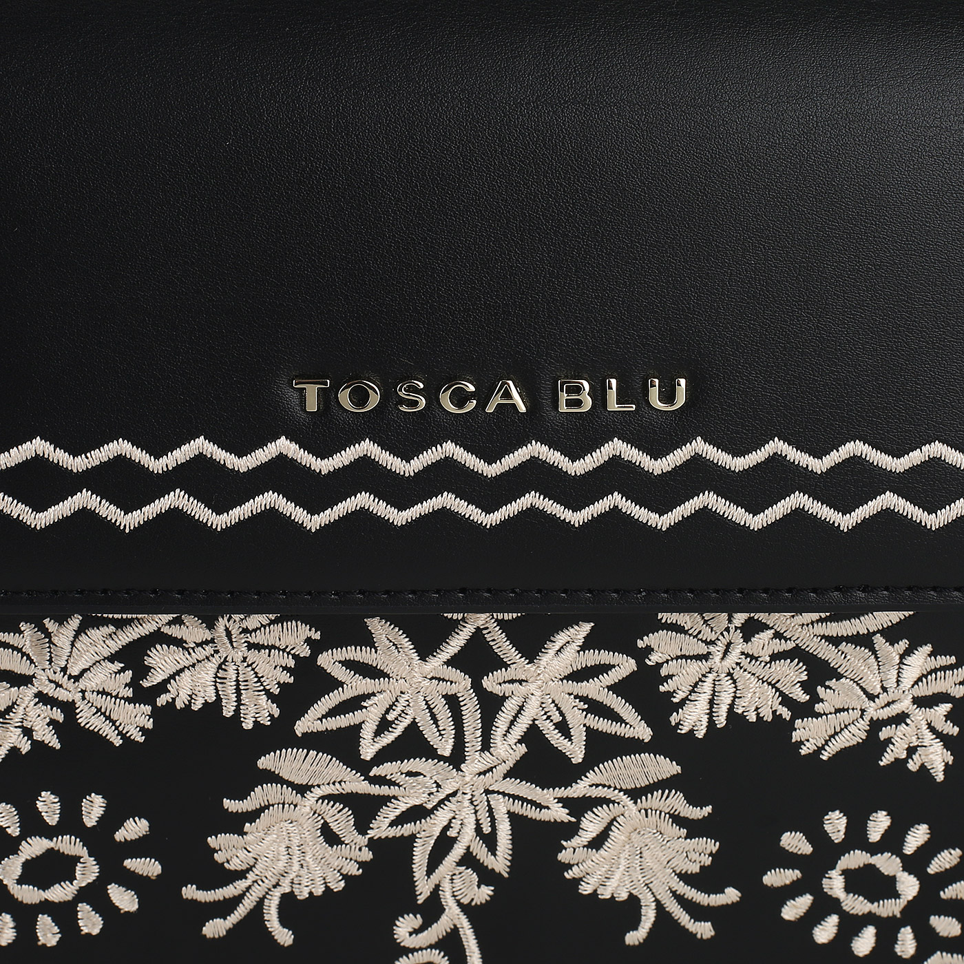 Кожаная сумка с вышивкой Tosca Blu Bouganvillea