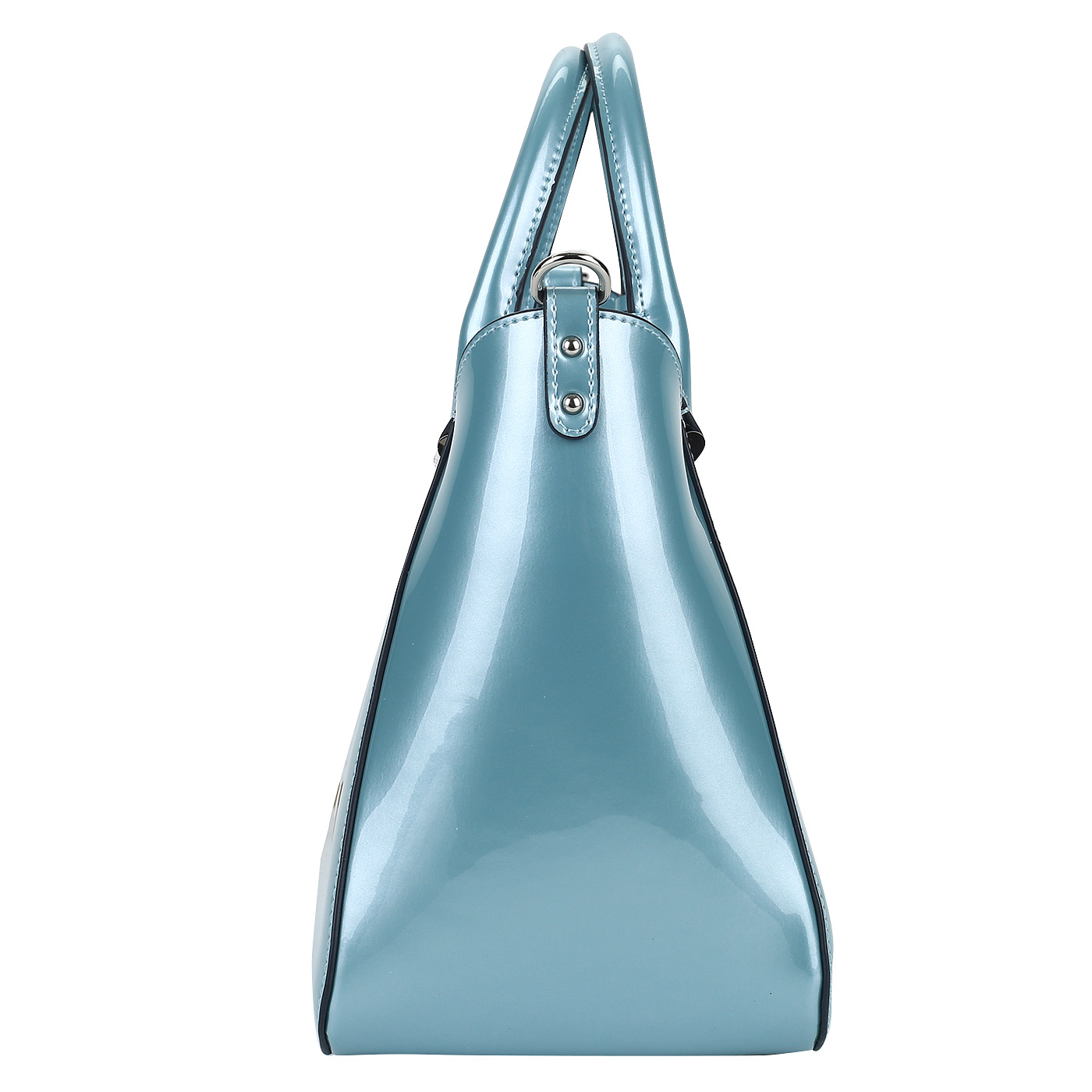 Голубая женская сумка из лакированной кожи Cromia Perlissima