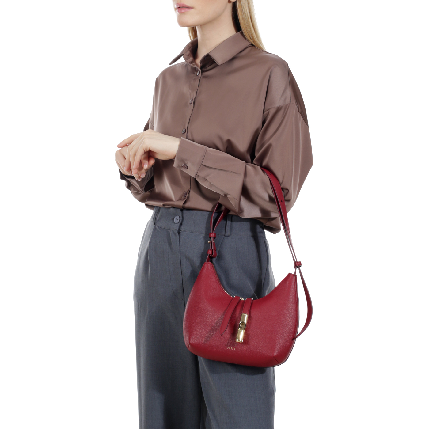 Кожаная сумка Furla Goccia