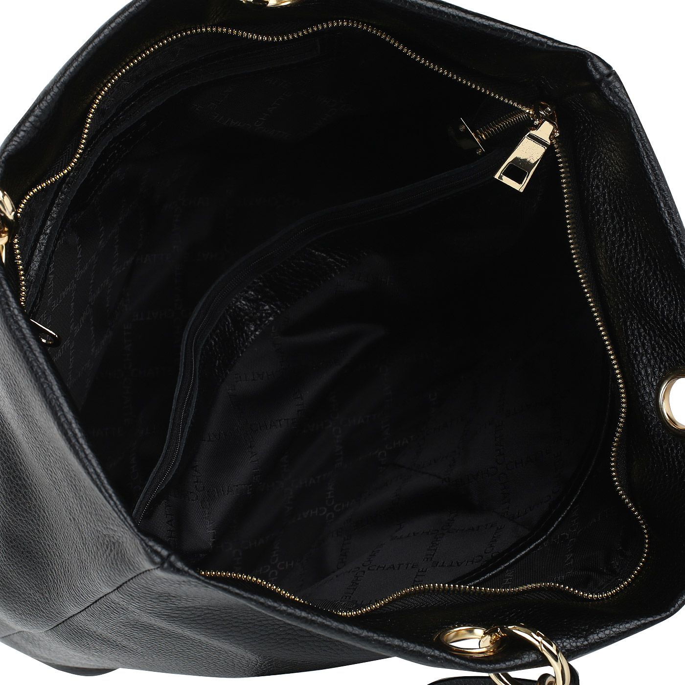 Черная кожаная сумка Chatte 