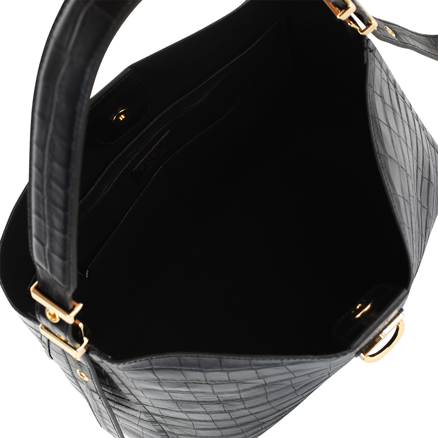 Черная кожаная сумка Furla Belvedere