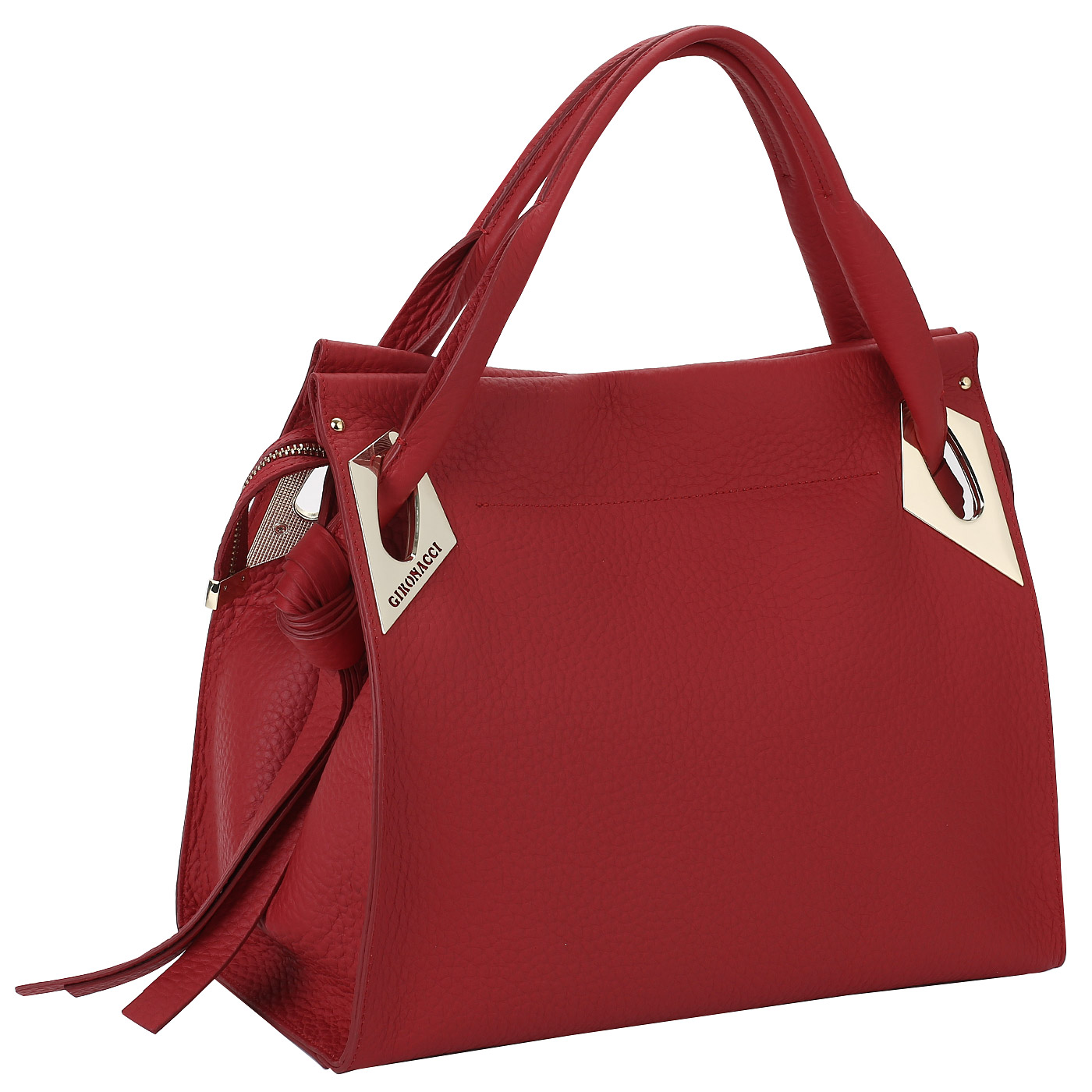 Красная кожаная сумка Gironacci 