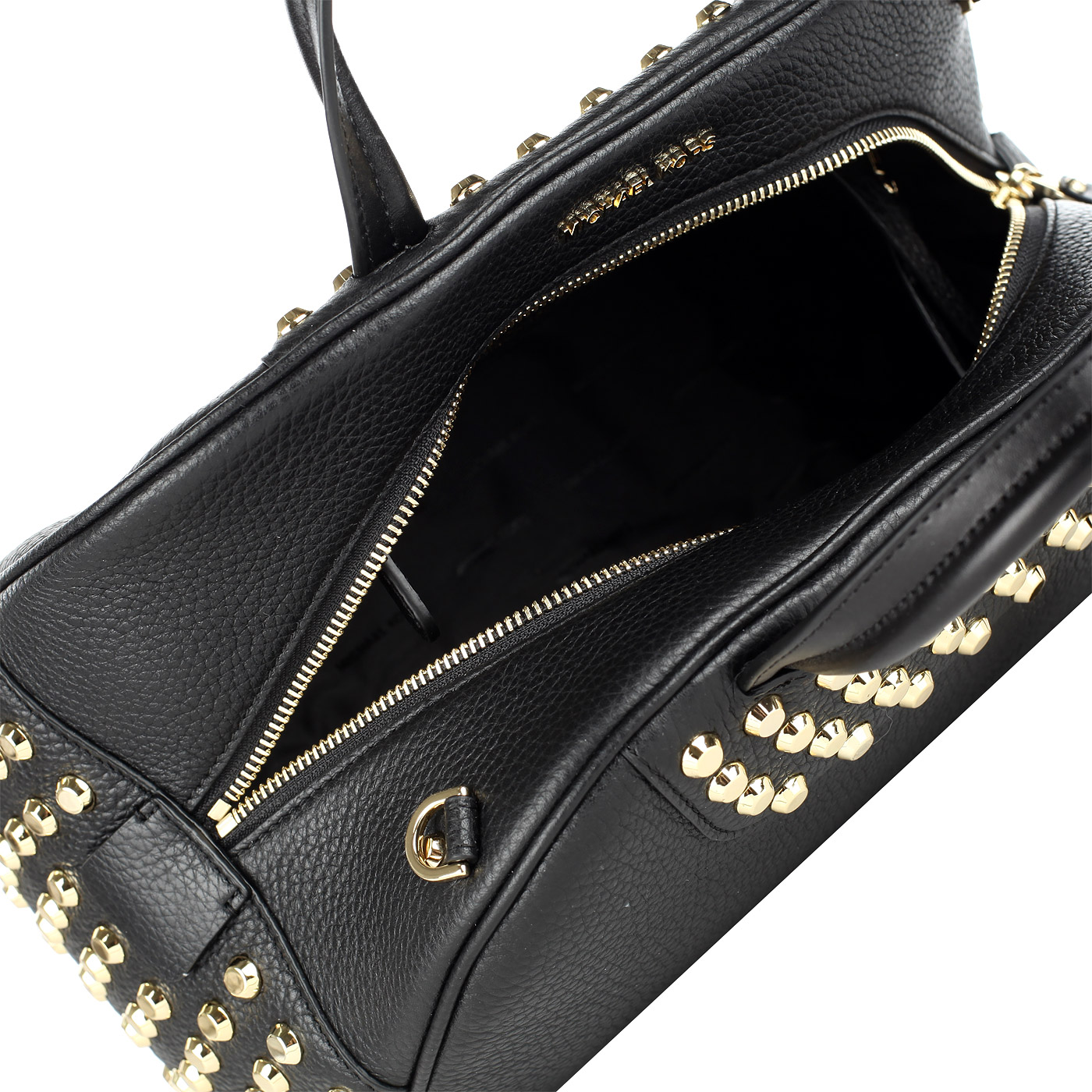Вместительная кожаная сумка с металлическим декором Michael Kors Austin